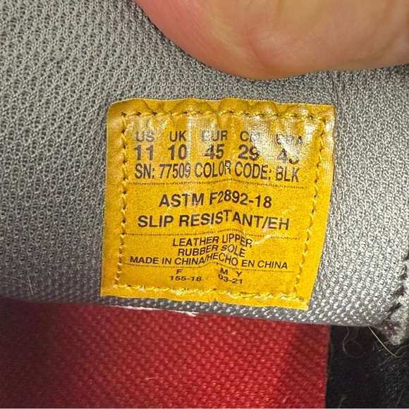 Skechers Black Pebbled Leather Relaxed Fit Slip Resistant Lace Up Shoes Size 11 - Picture 12 of 15